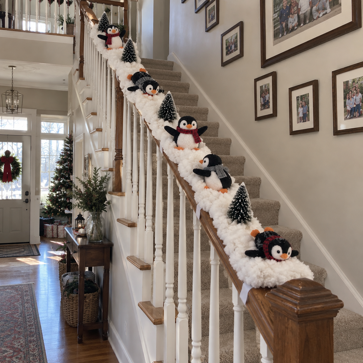 Tailorapaw® Playful Penguin Snowy Stair Railing Decor upsell