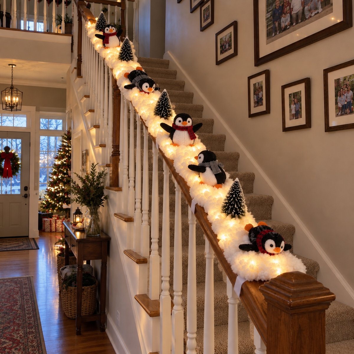 Tailorapaw® Playful Penguin Snowy Stair Railing Decor upsell