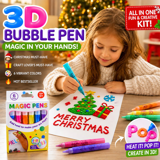 Tailorapaw® 3D Magic Pen – Create Puffy 3D Art with Every Stroke!🎄Creative Christmas Gift | DIY Bubble Drawing Fun