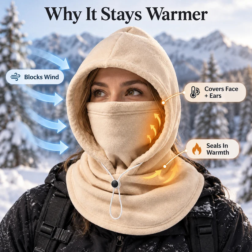 Tailorapaw® 3-in-1 Winter Fleece Balaclava Hood 🧣❄️ Warm Face, Ear & Neck Cover