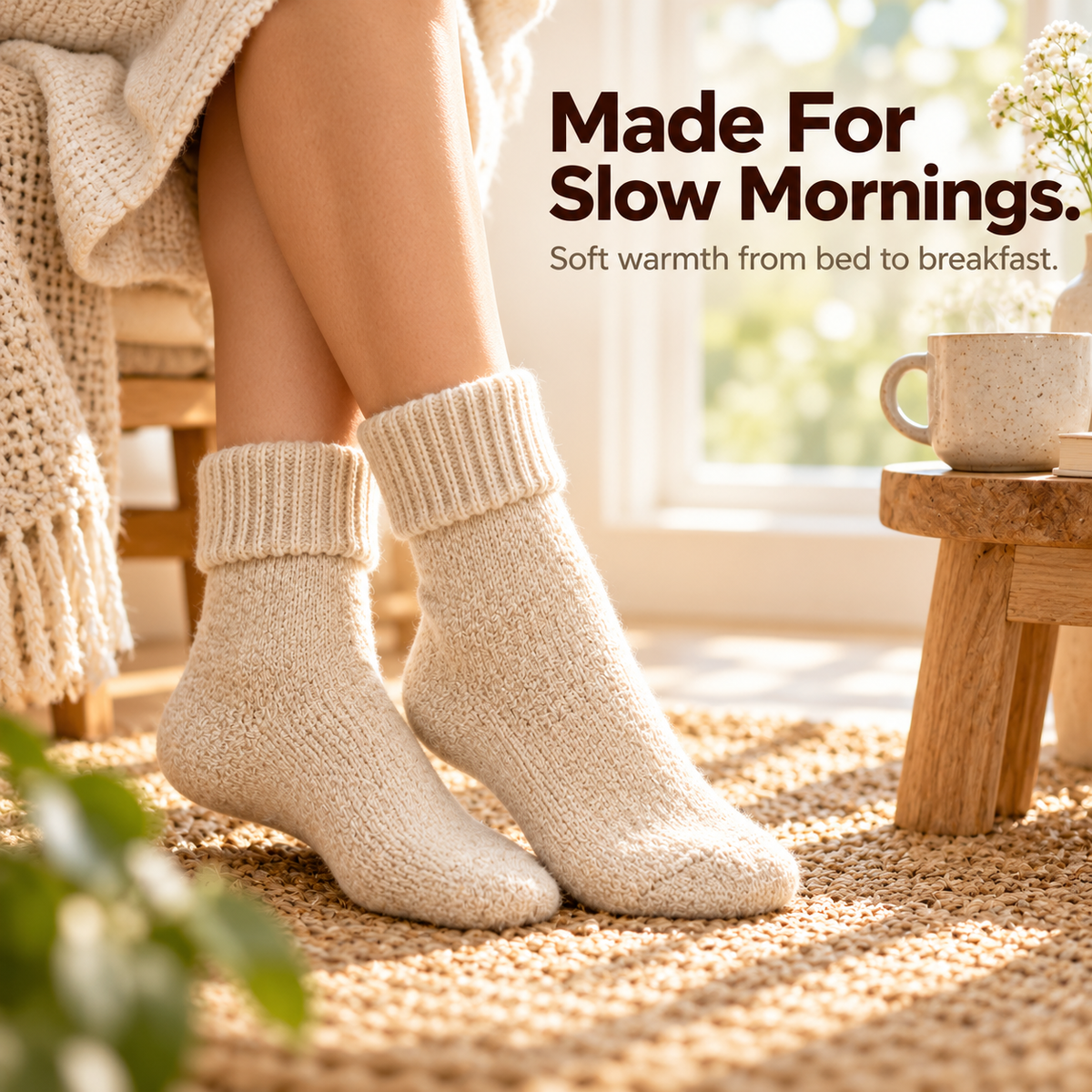 Tailorapaw® Fleece Lined Ribbed Crew Socks, Cozy Warm