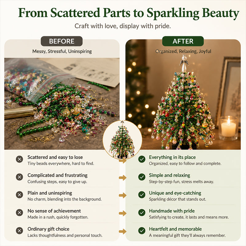 Tailorapaw® 🎄DIY Beaded Christmas Tree Kit – 5 Unique Styles