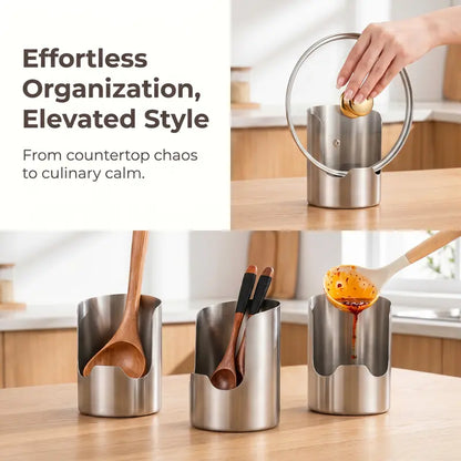 Tailorapaw® Thickened Stainless Steel Utensil Organizer, Rust Resistant Easy to Clean