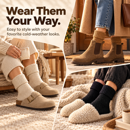 Tailorapaw® Fleece Lined Ribbed Crew Socks, Cozy Warm