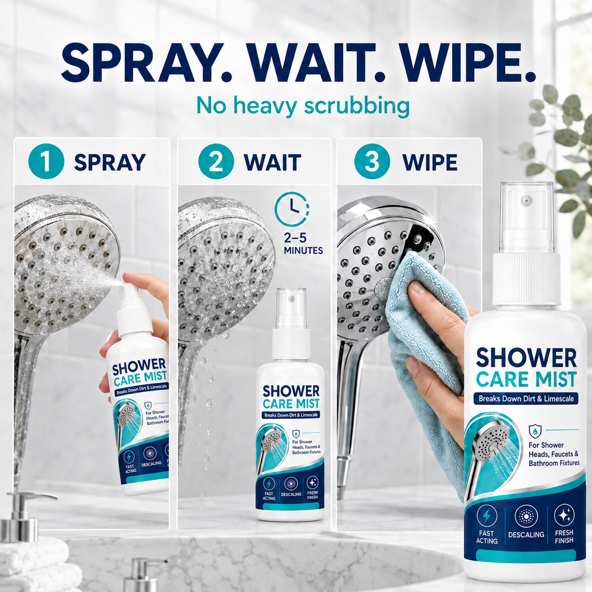Tailorapaw® Shower Limescale Remover Spray – Tackle Hard Water Buildup