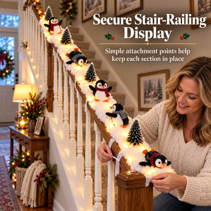 Tailorapaw® Playful Penguin Snowy Stair Railing Decor upsell
