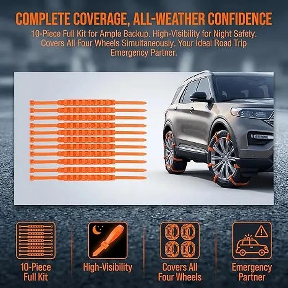 Tailorapaw® 10 Pcs Winter Car Snow Chains Universal Anti-Skid Tire Chain ❄️ upsell