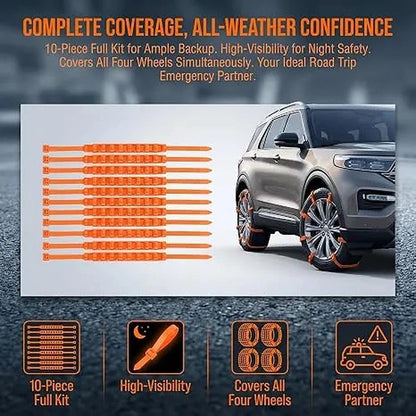 Tailorapaw® 10 Pcs Winter Car Snow Chains Universal Anti-Skid Tire Chain ❄️ upsell