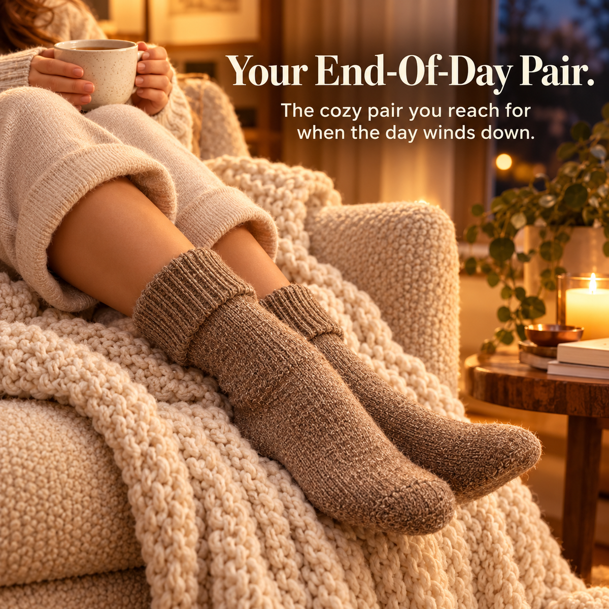 Tailorapaw® Fleece Lined Ribbed Crew Socks, Cozy Warm