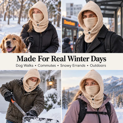 Tailorapaw® 3-in-1 Winter Fleece Balaclava Hood 🧣❄️ Warm Face, Ear & Neck Cover