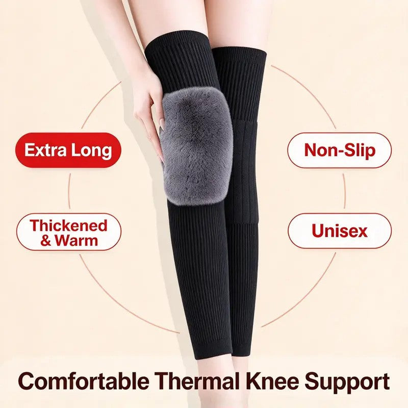 Tailorapaw® Long Knee Pads for Men and Women, One Size with Thick Wool Lining 🦵