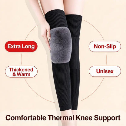 Tailorapaw® Long Knee Pads for Men and Women, One Size with Thick Wool Lining 🦵