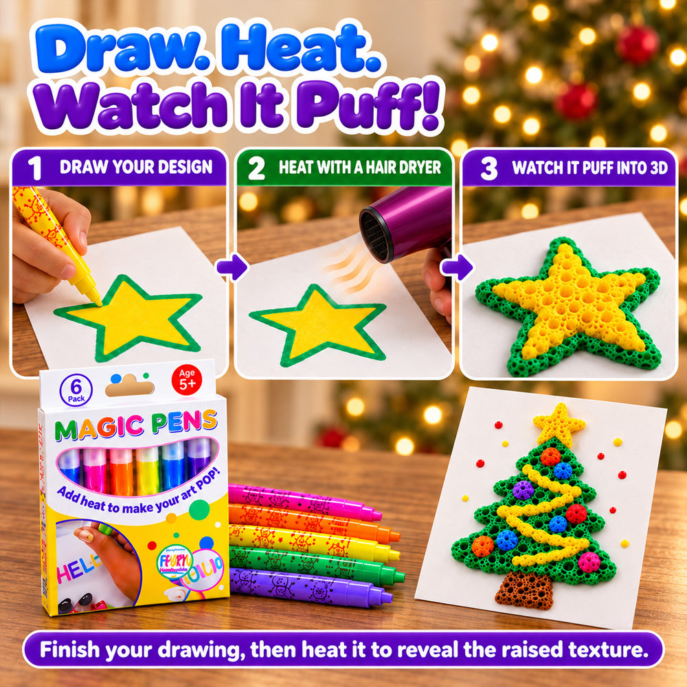 Tailorapaw® 3D Magic Pen – Create Puffy 3D Art with Every Stroke!🎄Creative Christmas Gift | DIY Bubble Drawing Fun upsell