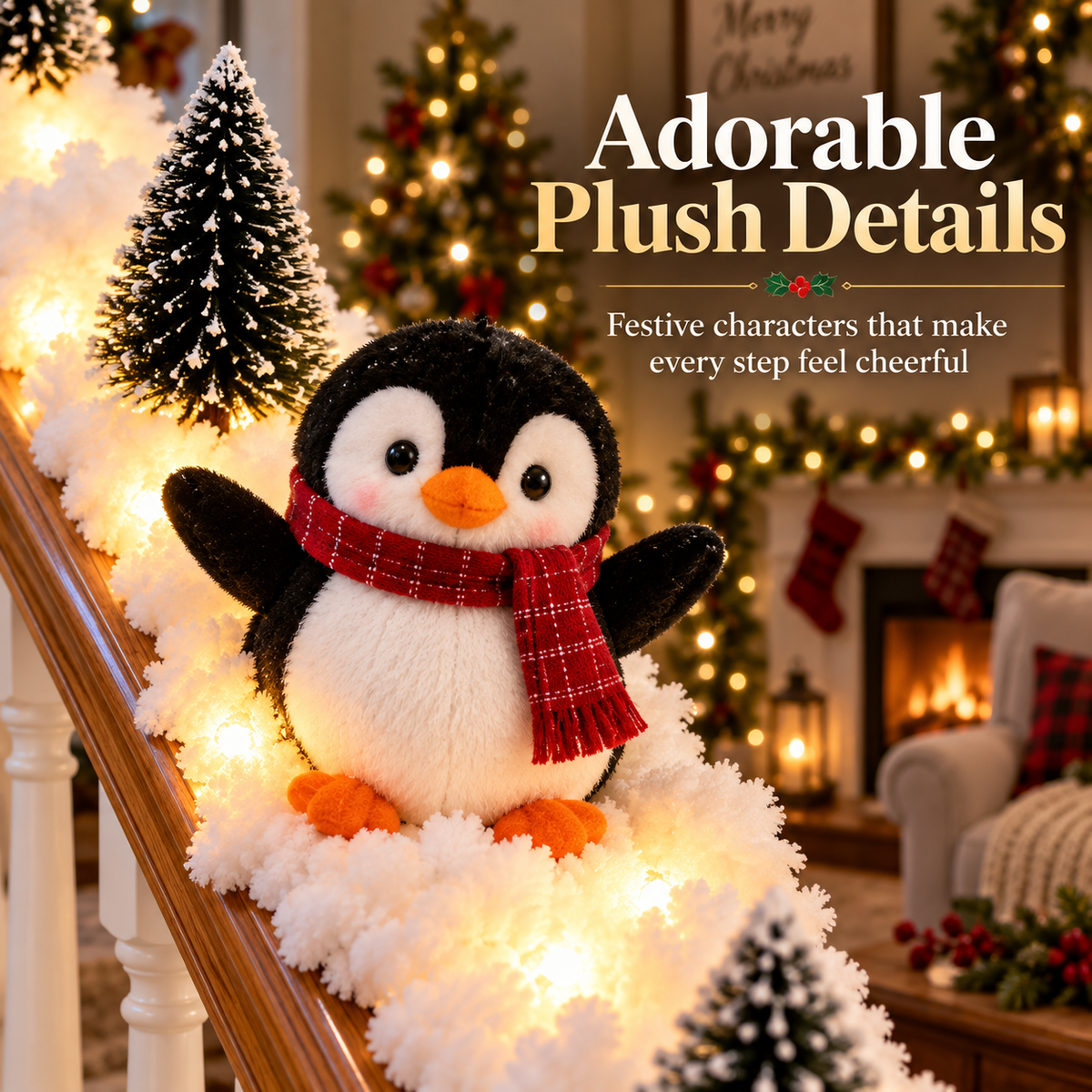 Tailorapaw® Playful Penguin Snowy Stair Railing Decor upsell