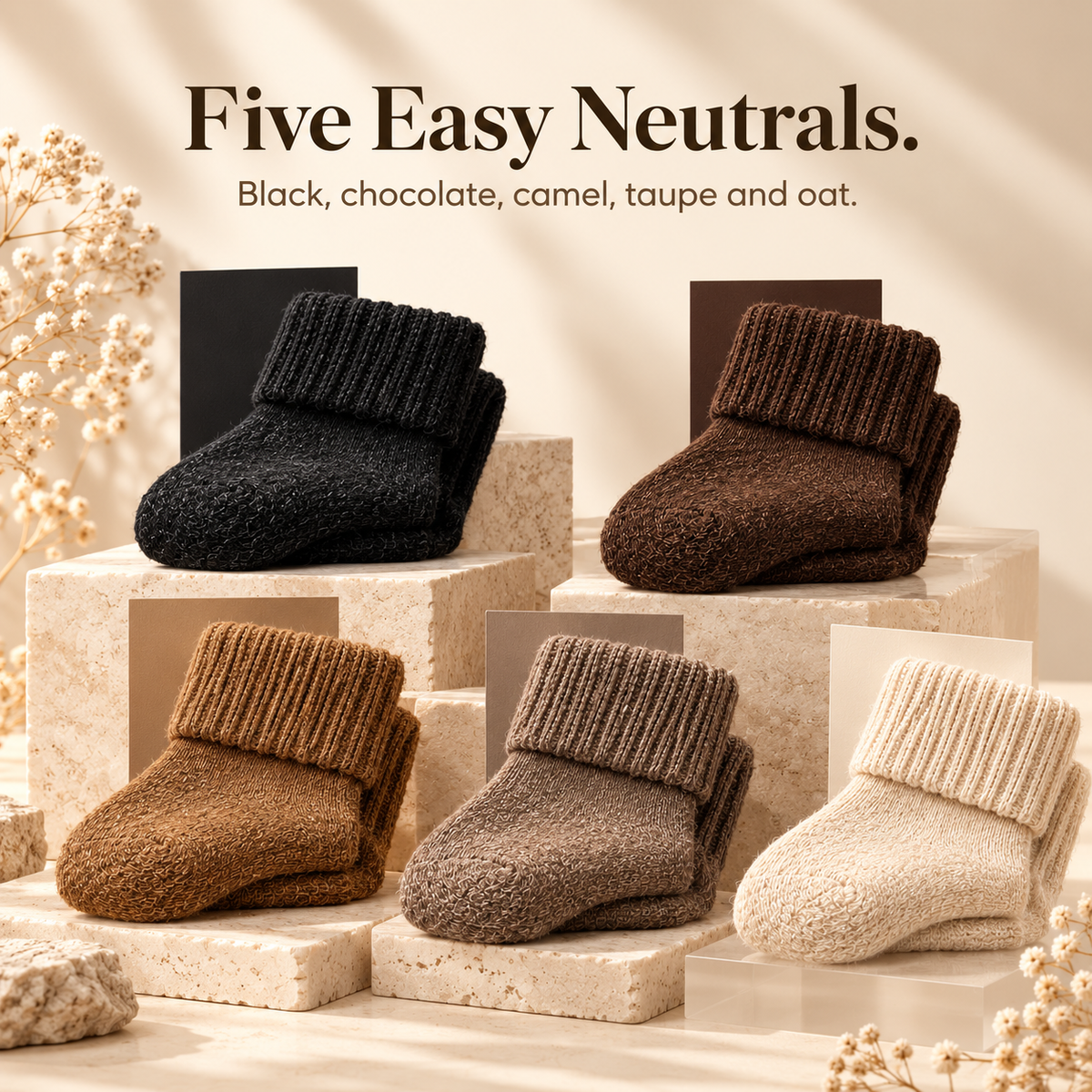 Tailorapaw® Fleece Lined Ribbed Crew Socks, Cozy Warm