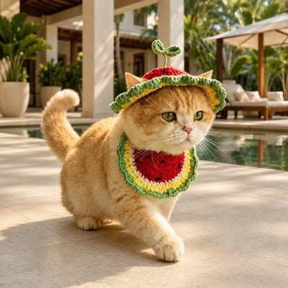 Tailorapaw Crochet Watermelon Pet Set