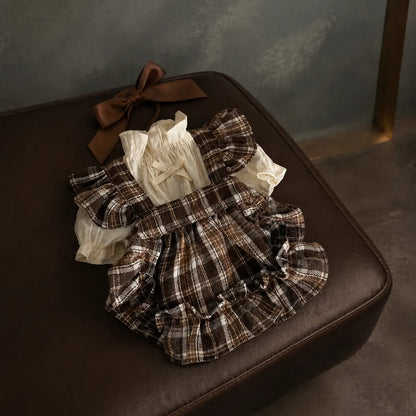 Tailorapaw Vintage Plaid Dog Dress