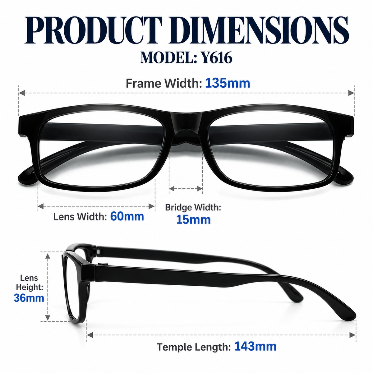Tailorapaw® Clear Vision Blue Light Reading Glasses