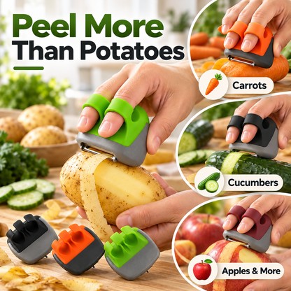Tailorapaw®  Palm Vegetable Peeler Set – Soft Grip Handheld Fruit & Veggie Peeler