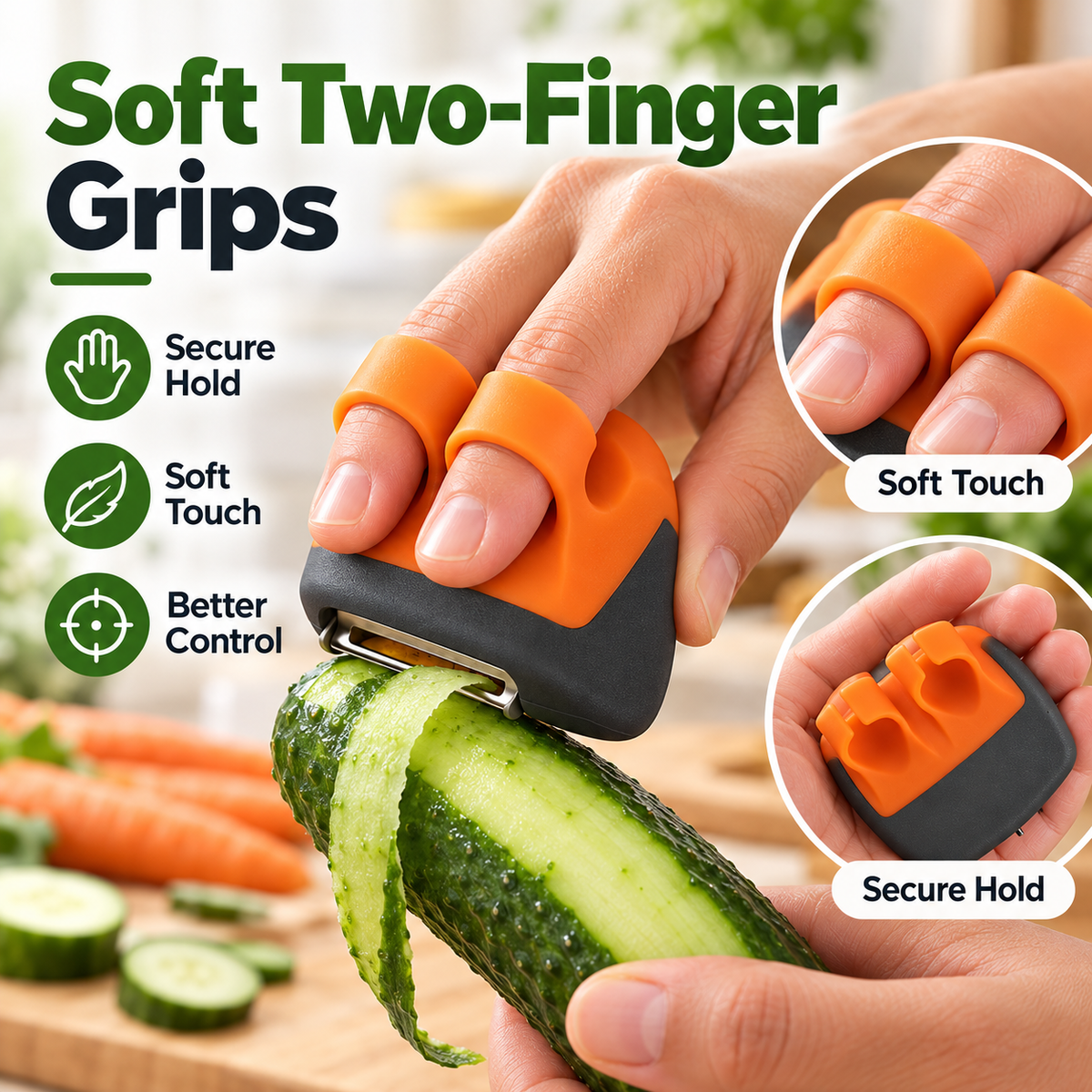 Tailorapaw®  Palm Vegetable Peeler Set – Soft Grip Handheld Fruit & Veggie Peeler