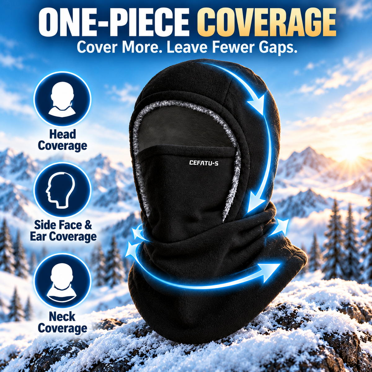Tailorapaw® ThermaFleece Balaclava – Windproof 3-in-1 Winter Hat, Mask & Neck Warmer