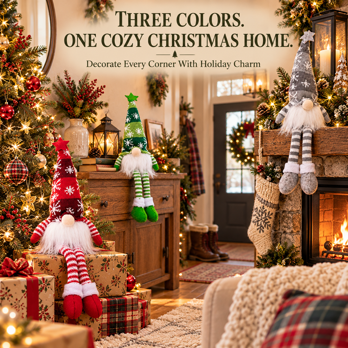 Tailorapaw® Light-Up Christmas Gnome Doll – Cute Holiday Home Decoration