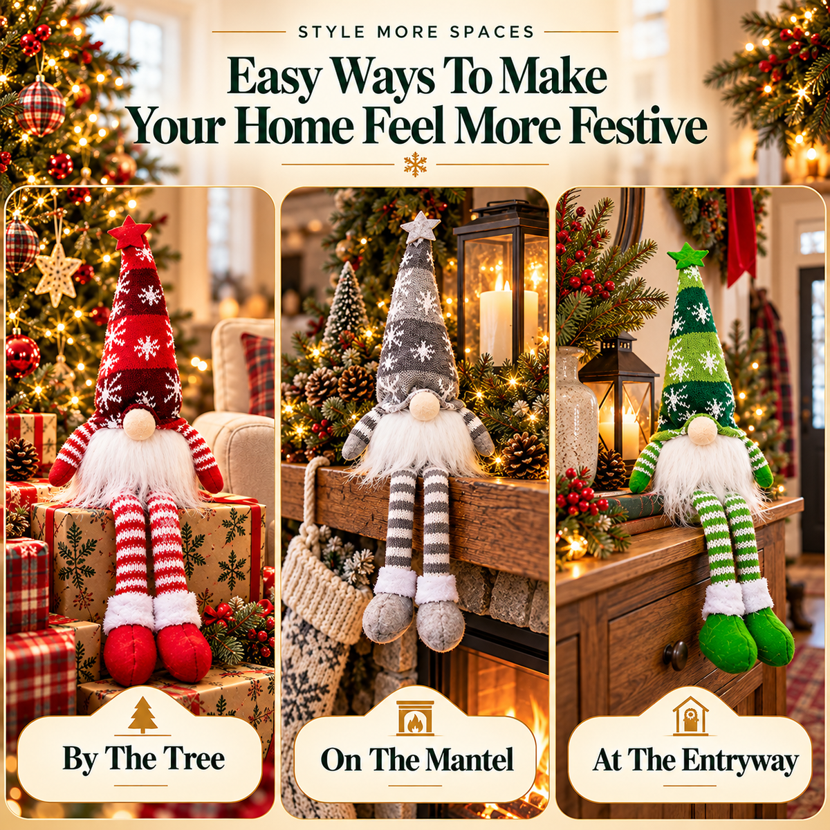 Tailorapaw® Light-Up Christmas Gnome Doll – Cute Holiday Home Decoration