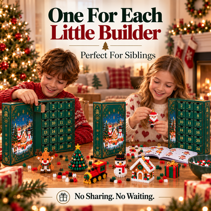 Tailorapaw® 24-Day Mini Christmas Ornament Advent Calendar | 24 unique festive buildable designs with hanging loops