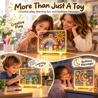 Tailorapaw® Creative Rewritable Acrylic LED Message Board 🎨 (set come with 7 Pens)