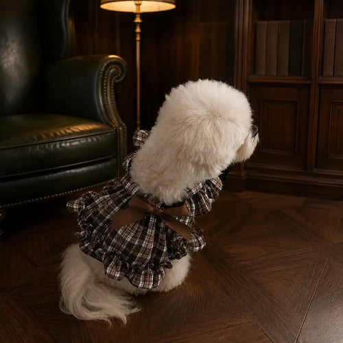 Tailorapaw Vintage Plaid Dog Dress