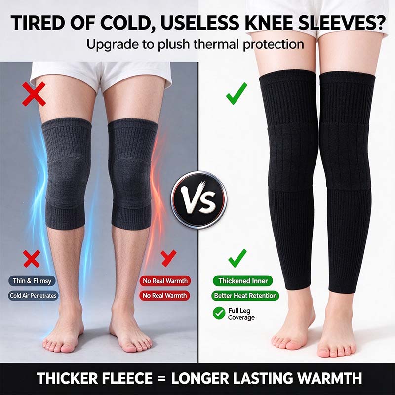 Tailorapaw® Long Knee Pads for Men and Women, One Size with Thick Wool Lining 🦵