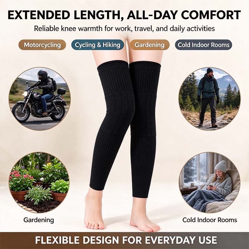 Tailorapaw® Long Knee Pads for Men and Women, One Size with Thick Wool Lining 🦵