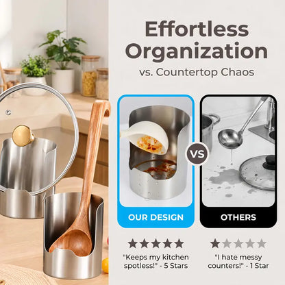 Tailorapaw® Thickened Stainless Steel Utensil Organizer, Rust Resistant Easy to Clean