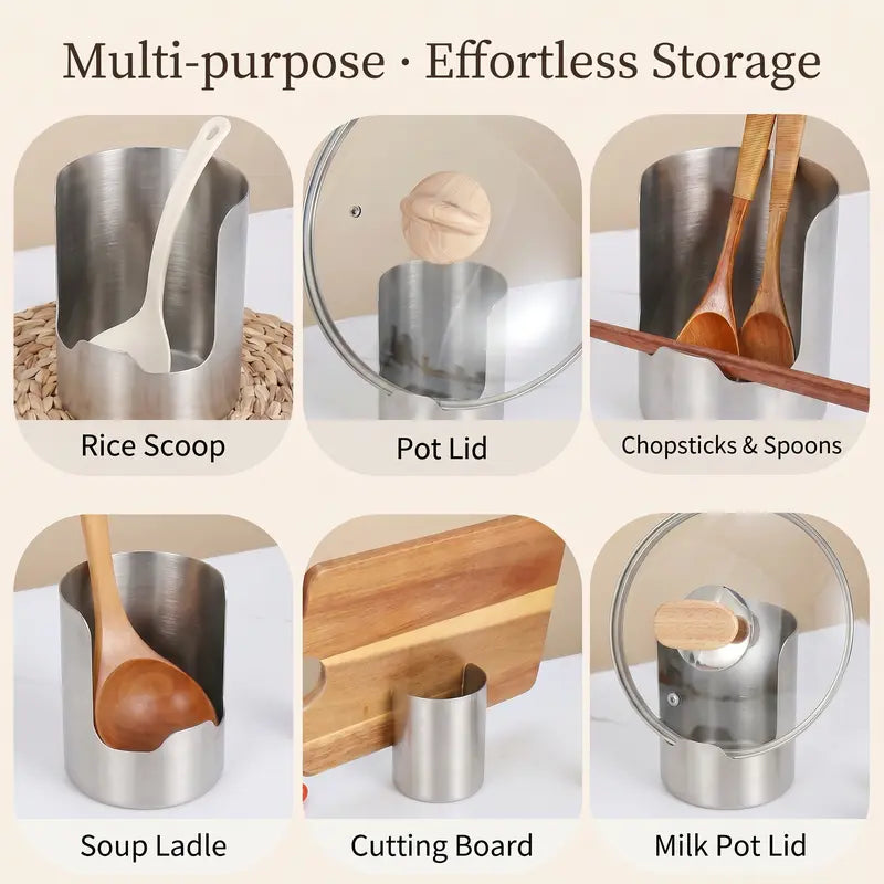 Tailorapaw® Thickened Stainless Steel Utensil Organizer, Rust Resistant Easy to Clean