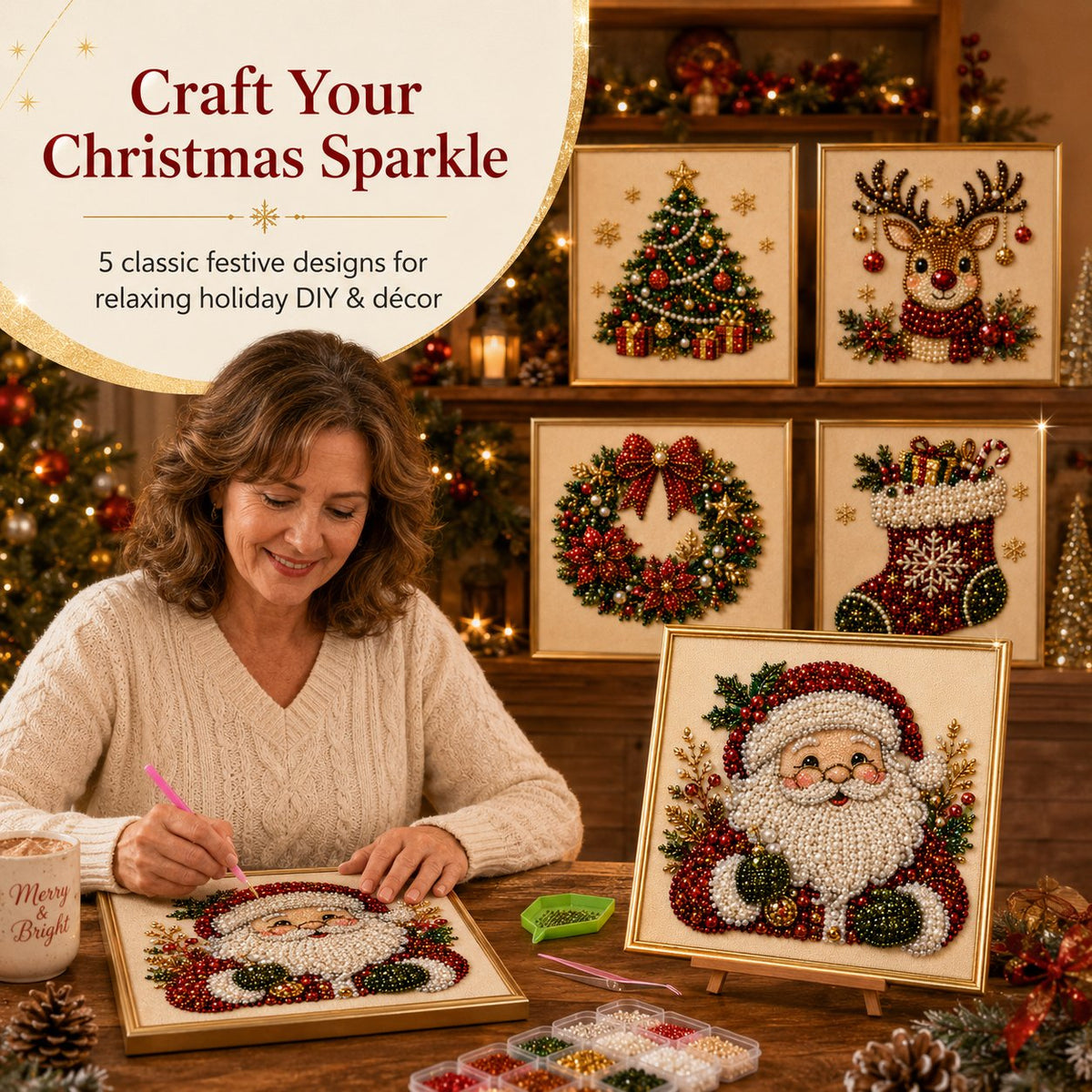 Tailorapaw® DIY Christmas Pearl Diamond Painting Kit upsell