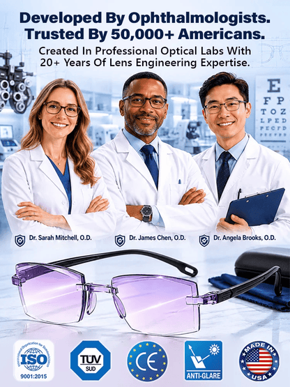 Tailorapaw® Smart Zoom Diamond-Cut Reading Glasses