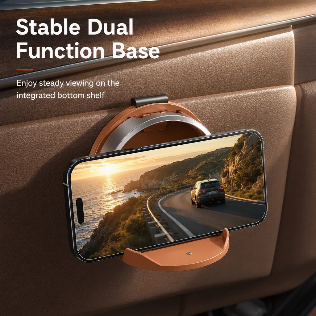 Tailorapaw® Foldable Car Cup Holder with Hook, Space-Saving Vehicle Drink Holder for Bottles, Coffee Cups & Tumblers