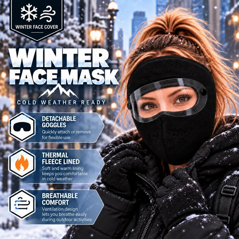 Tailorapaw® Fleece-Lined Winter Face Mask with Detachable Goggles
