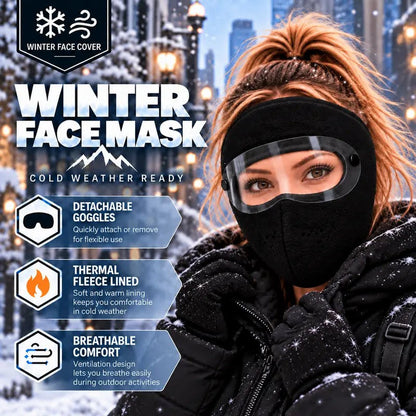 Tailorapaw® Fleece-Lined Winter Face Mask with Detachable Goggles