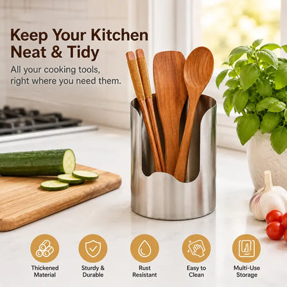 Tailorapaw® Thickened Stainless Steel Utensil Organizer, Rust Resistant Easy to Clean