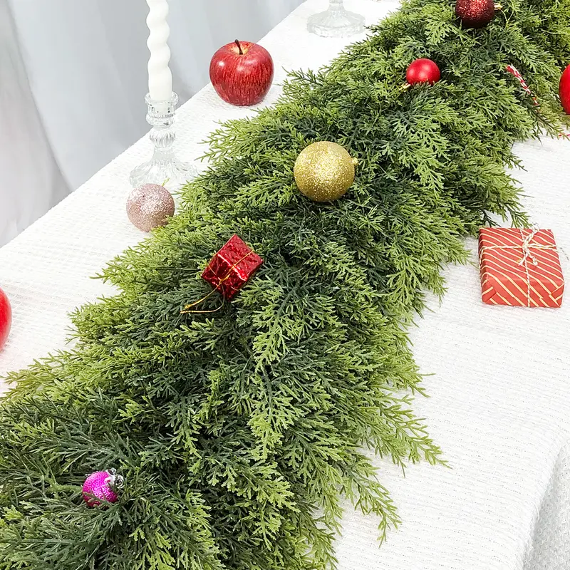 Tailorapaw® Artificial Cedar Garland 🇺🇸 Green Pine Garland – Perfect for Indoor & Outdoor Christmas Decorations