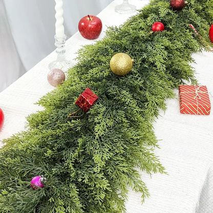Tailorapaw® Artificial Cedar Garland 🇺🇸 Green Pine Garland – Perfect for Indoor & Outdoor Christmas Decorations