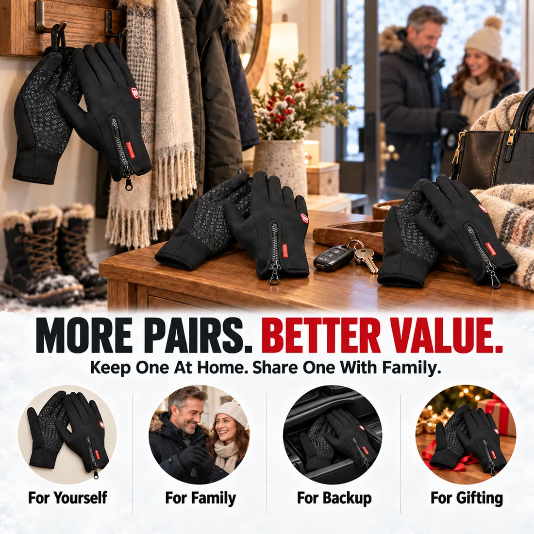 More pairs better value winter gloves for yourself family backup and gifting