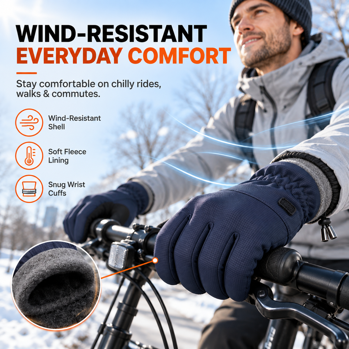 Tailorapaw® Thermal Winter Gloves for Men & Women – Windproof, Touchscreen & Non-Slip Grip for Cycling and Outdoor Activities