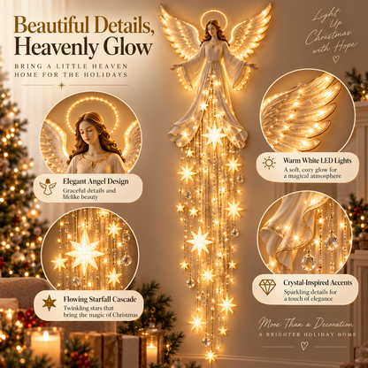 Tailorapaw® Angel Blessing Starfall Wall Light – Heavenly Christmas Wall Decor