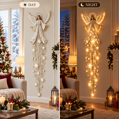 Tailorapaw® Angel Blessing Starfall Wall Light – Heavenly Christmas Wall Decor
