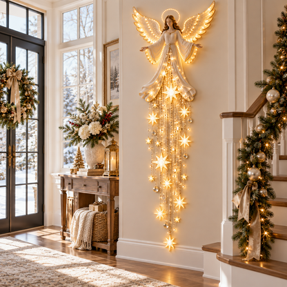 Tailorapaw® Angel Blessing Starfall Wall Light – Heavenly Christmas Wall Decor