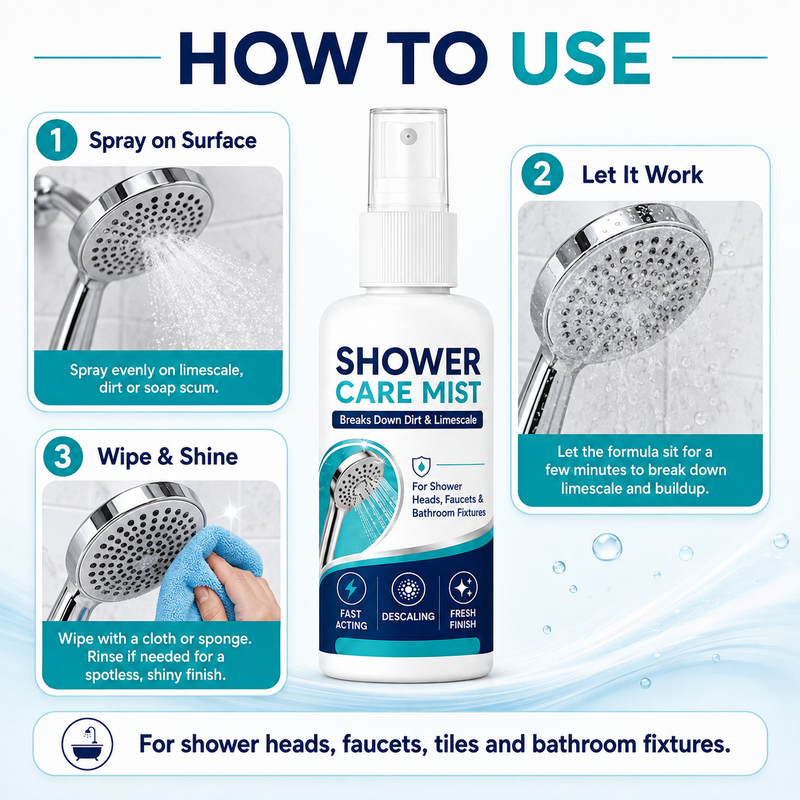 Tailorapaw® Shower Limescale Remover Spray – Tackle Hard Water Buildup