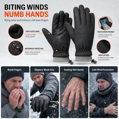 Tailorapaw® Thermal Winter Gloves for Men & Women – Windproof, Touchscreen & Non-Slip Grip for Cycling and Outdoor Activities