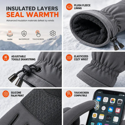 Tailorapaw® Thermal Winter Gloves for Men & Women – Windproof, Touchscreen & Non-Slip Grip for Cycling and Outdoor Activities